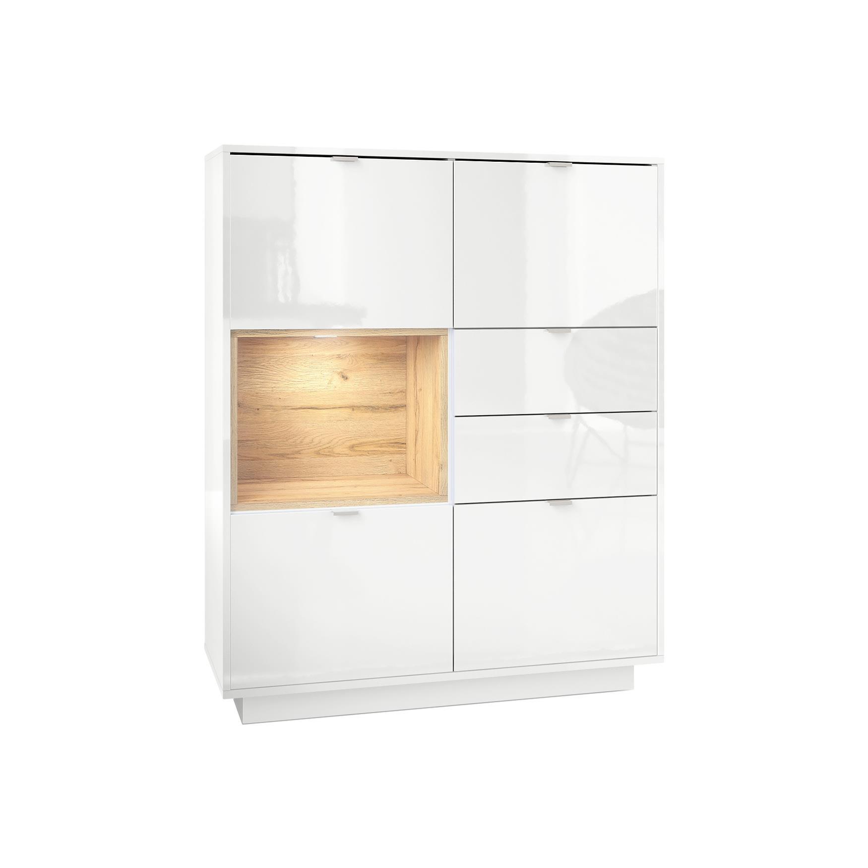 HIGHBOARD Metro Einsatz in Eiche Natur - Eichefarben, Holzwerkstoff (103/123/37.5cm) - Vladon