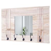 WANDGARDEROBE MIT SPIEGEL Braun - Braun, Holz (90/60/14cm) - MCW