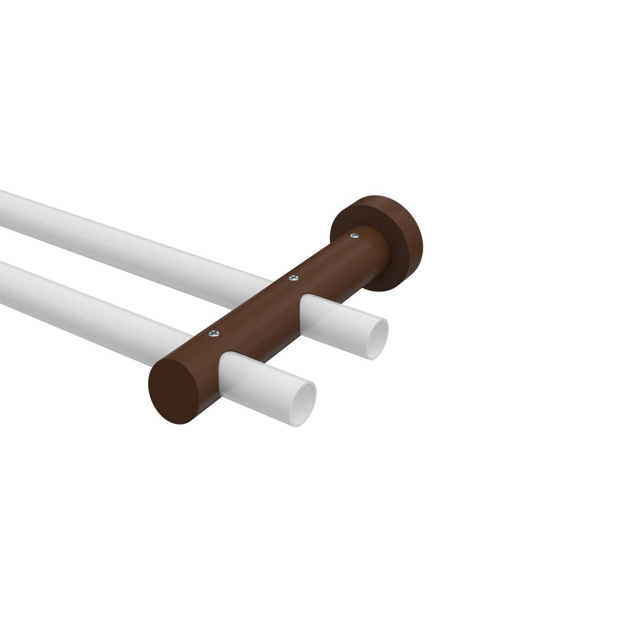 TRÄGER FÜR GARDINENSTANGEN 20 mm Ø, Talena 2-läufig, Nussbaum - Nussbaumfarben, Holz (18/5.3/5.3cm) - INTERDECO
