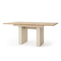 ESSTISCH Terra, Ausziehbarer Tisch 140-185/75 cm, Kaschmir/geölte Eiche - Kaschmir, Holzwerkstoff (75/140/90cm) - Beautysofa