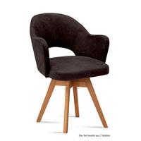 ARMLEHNSTUHL drehbar (2er-Set) Dosya 59x87x61 Eiche geölt/Espresso - Eichefarben/Dunkelbraun, Kunststoff (61/87/59cm) - 58aufmkessel