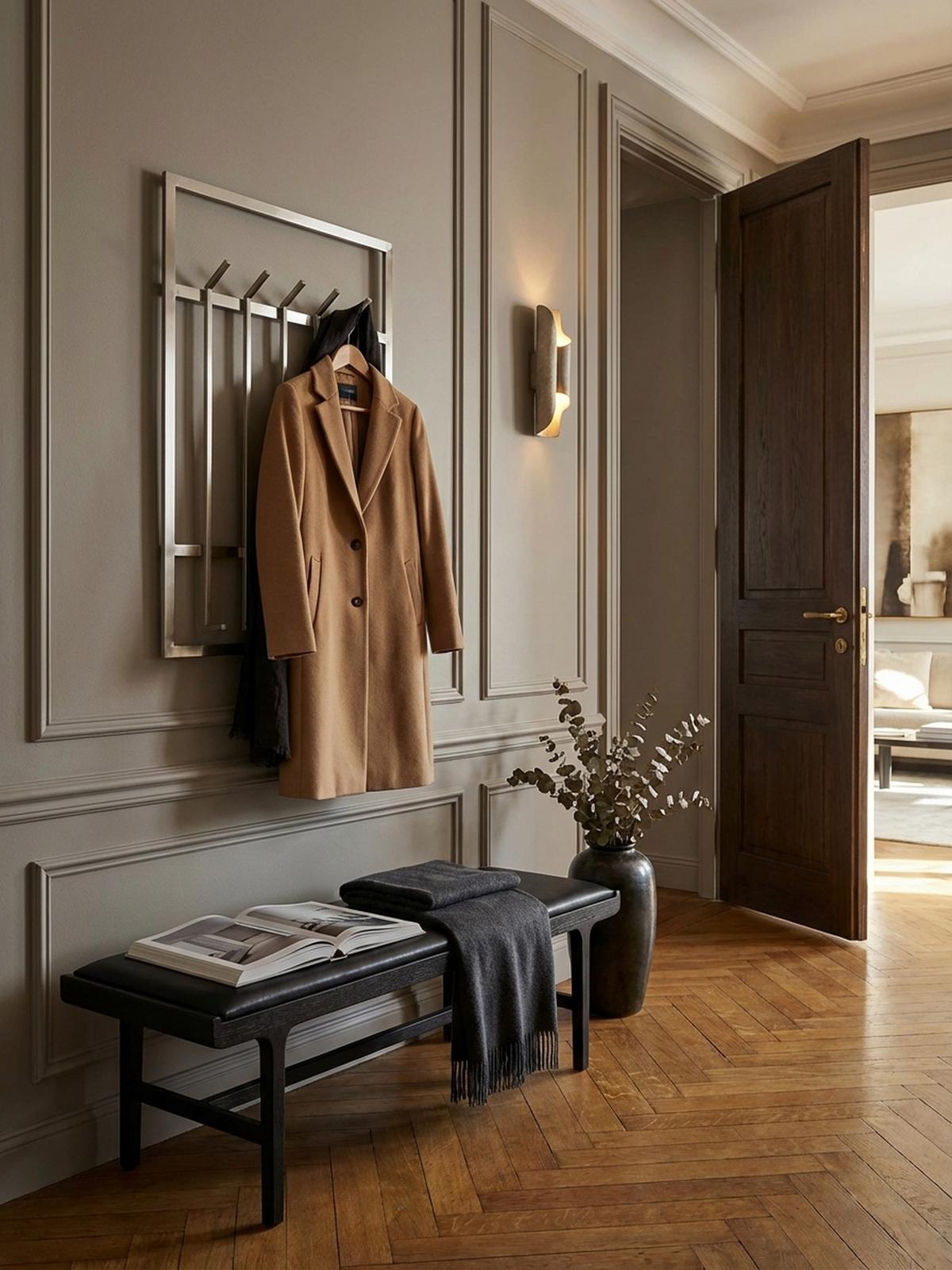 WANDGARDEROBE Metall Silber Modern 60x100x7,5 cm schlichtes Design - Silberfarben, Metall (60/100/8cm) - KADIMA DESIGN