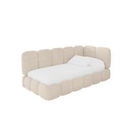 EINZELLBETT Jugendbett mit Bettkasten, Links - AVRY 80x200 Beige - Beige/Creme, Holzwerkstoff/Textil (80/200cm) - ALTDECOR