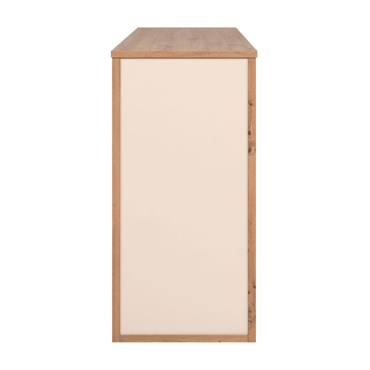BAR-TISCH 4 Fächer, Eicheneffekt und Kaschmir 55/138/110 cm - Eschefarben, Holzwerkstoff (57.5/55/138cm) - Calicosy
