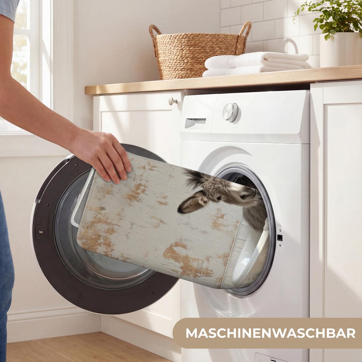 BADEMATTE Esel - Tiere - Badewanne - Schaumstoff 60x90 cm - Creme, Textil (60/90cm) - OnlyWow