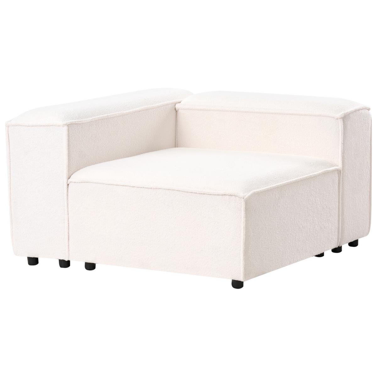 ECKMODUL Bouclé Cremeweiß Ardal - Creme, Textil (119/68/119cm) - Beliani