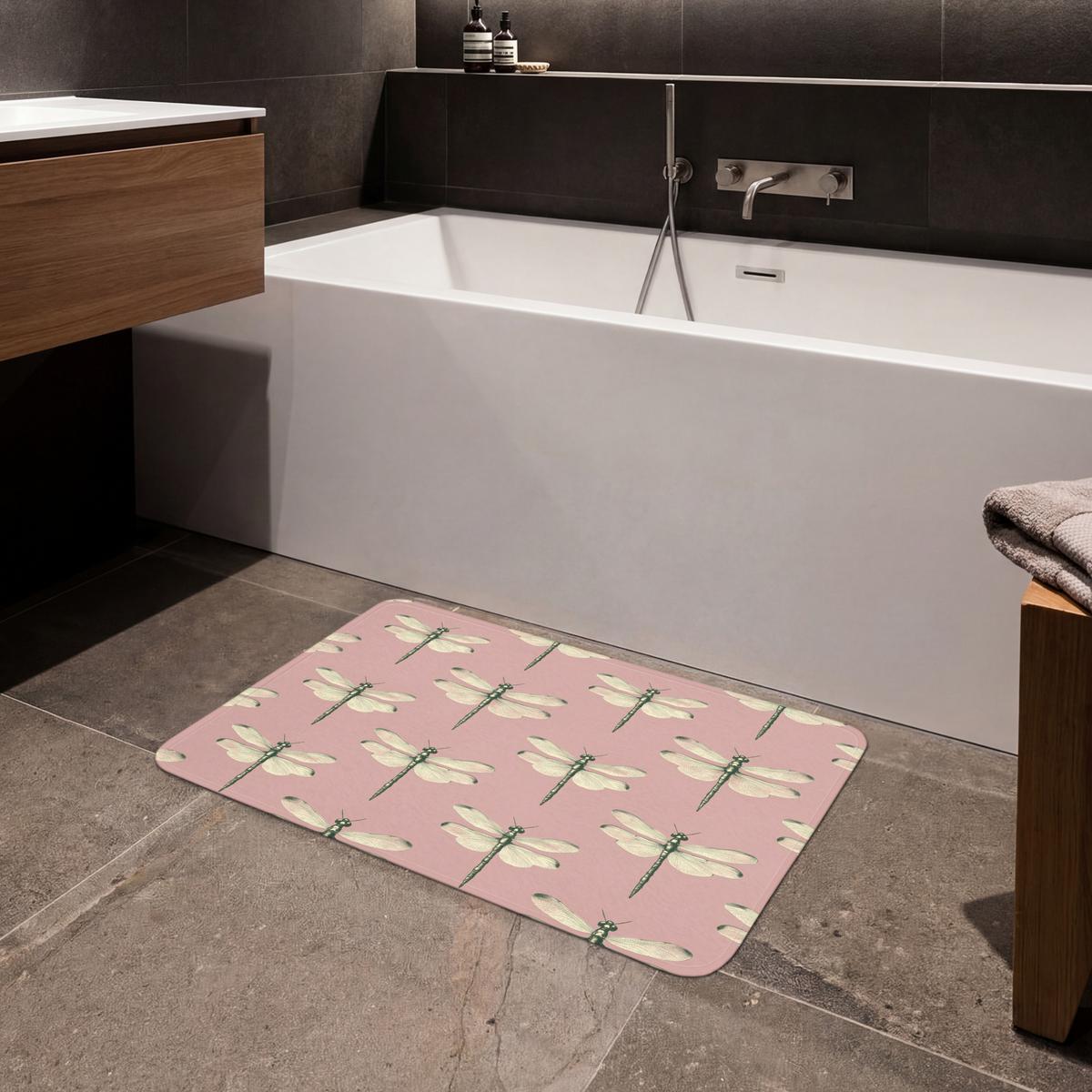 BADEMATTE Lillibells - Muster - Rosa 80x50 cm - Rosa, Textil (80/50cm) - OnlyWow