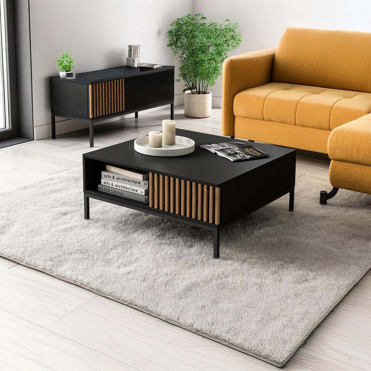 COUCHTISCH Melchior Schwarz - Schwarz, Holzwerkstoff (80/80/35cm) - Petits-meubles