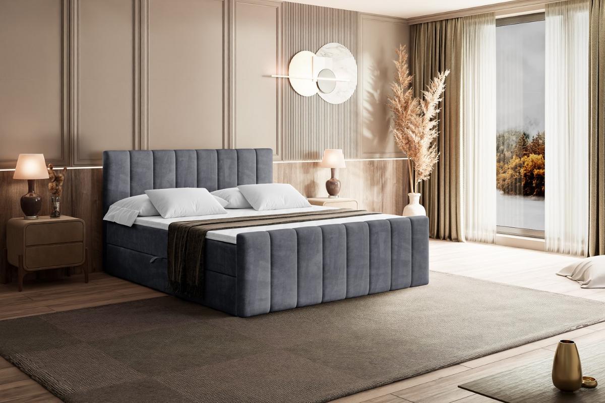 BOXBETT OTTA-Z - 160x200 cm - H3 - Dunkelgrau - Dunkelgrau, Holzwerkstoff (160/200cm) - ALTDECOR