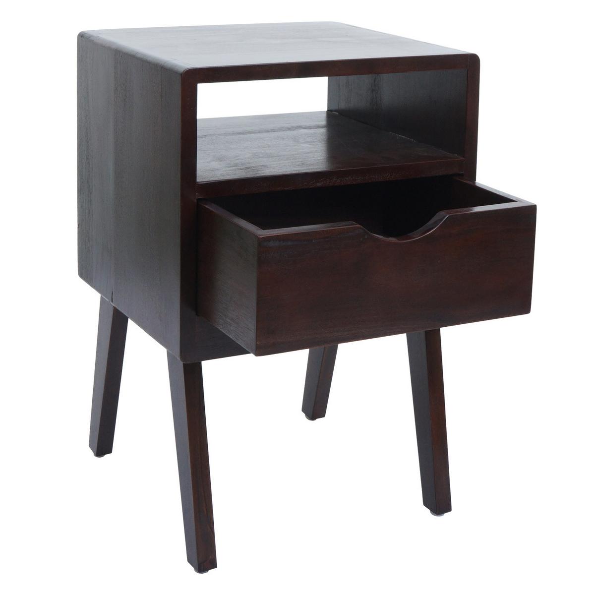 NACHTTISCH rechteckig Dunkelbraun - Dunkelbraun, Holz (42/64/40cm) - MCW