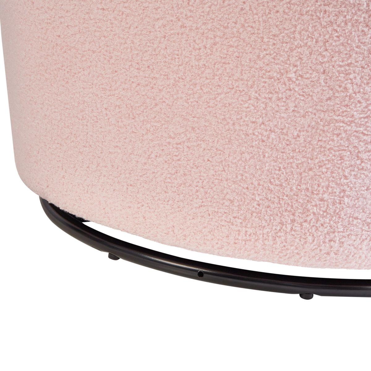 DREHSESSEL Pastellrosa Davik - Pink/Schwarz, Textil (62/67/63cm) - Beliani