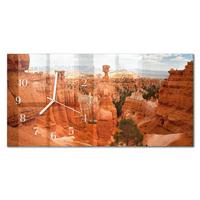 WANDUHR aus Glas 60x30 cm - Bryce Canyon - Orange, Glas (60/30/0.4cm) - TULUP