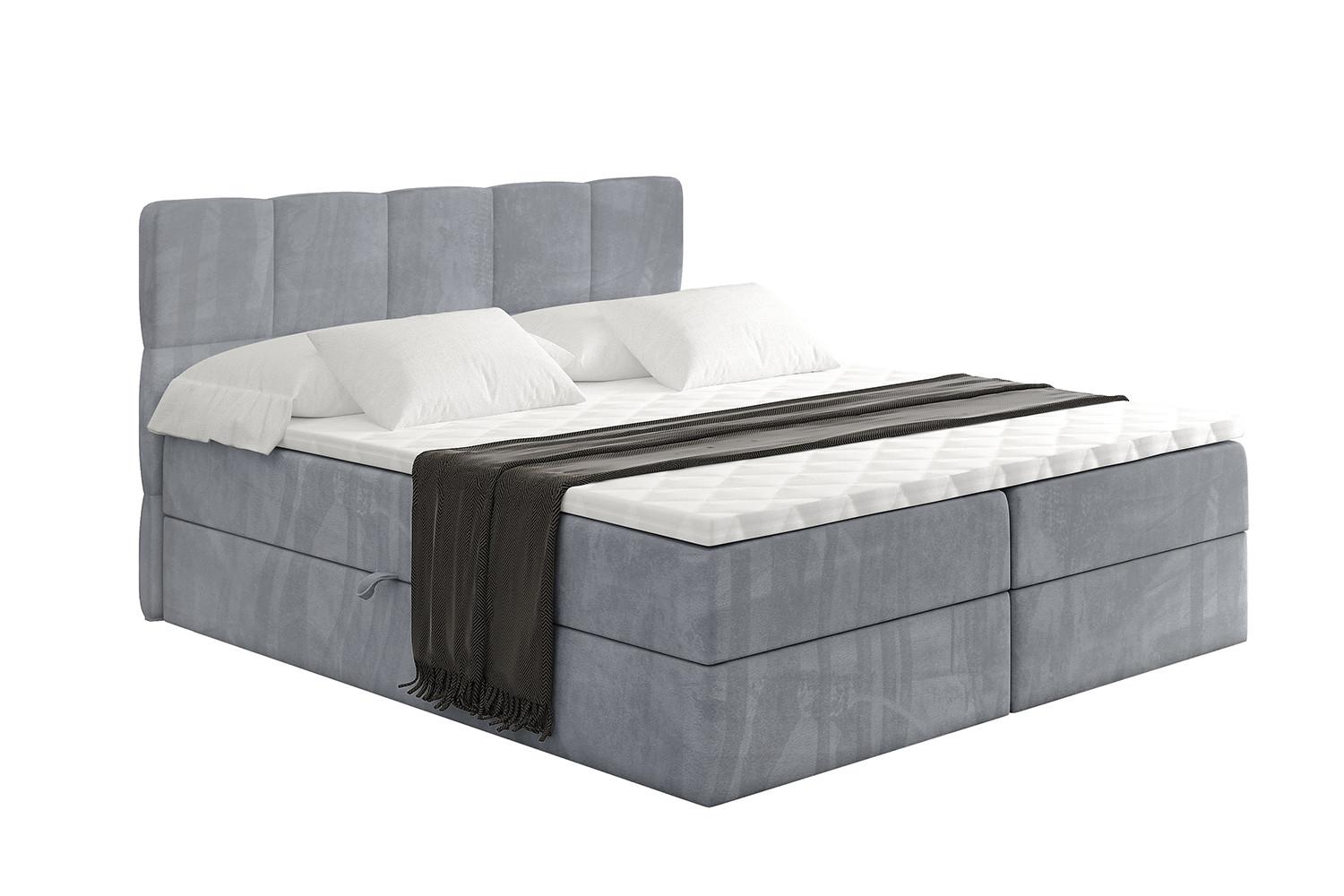 BOXBETT mit Matratze H3 und Lattenrost - LIRO - 140x200 - Grau Casablanca - Grau, Holzwerkstoff/Kunststoff (140/200cm) - ALTDECOR