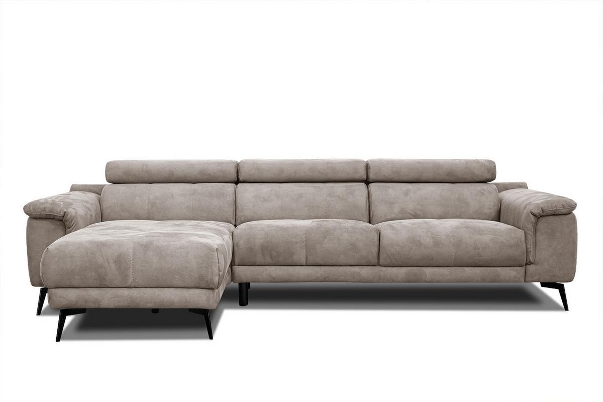 ECKSOFA FIERO 4-Sitzer, beige - Beige/Schwarz, Holzwerkstoff/Textil (158/269cm) - Wozimo