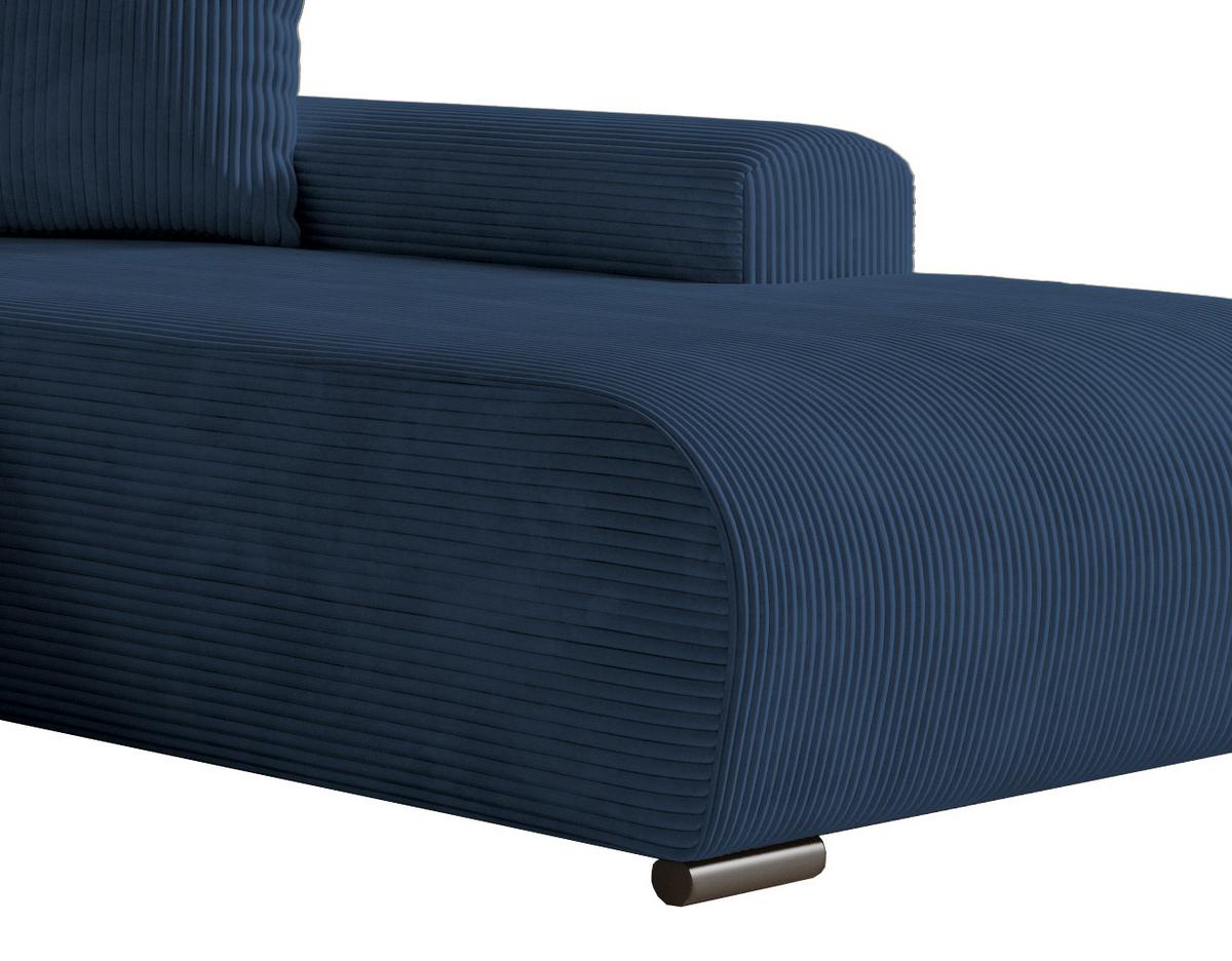 ECKSOFA Nelly mit Bettkasten und Schlaffunktion, Cordstoff in L-Form - Blau, Textil (270/185cm)