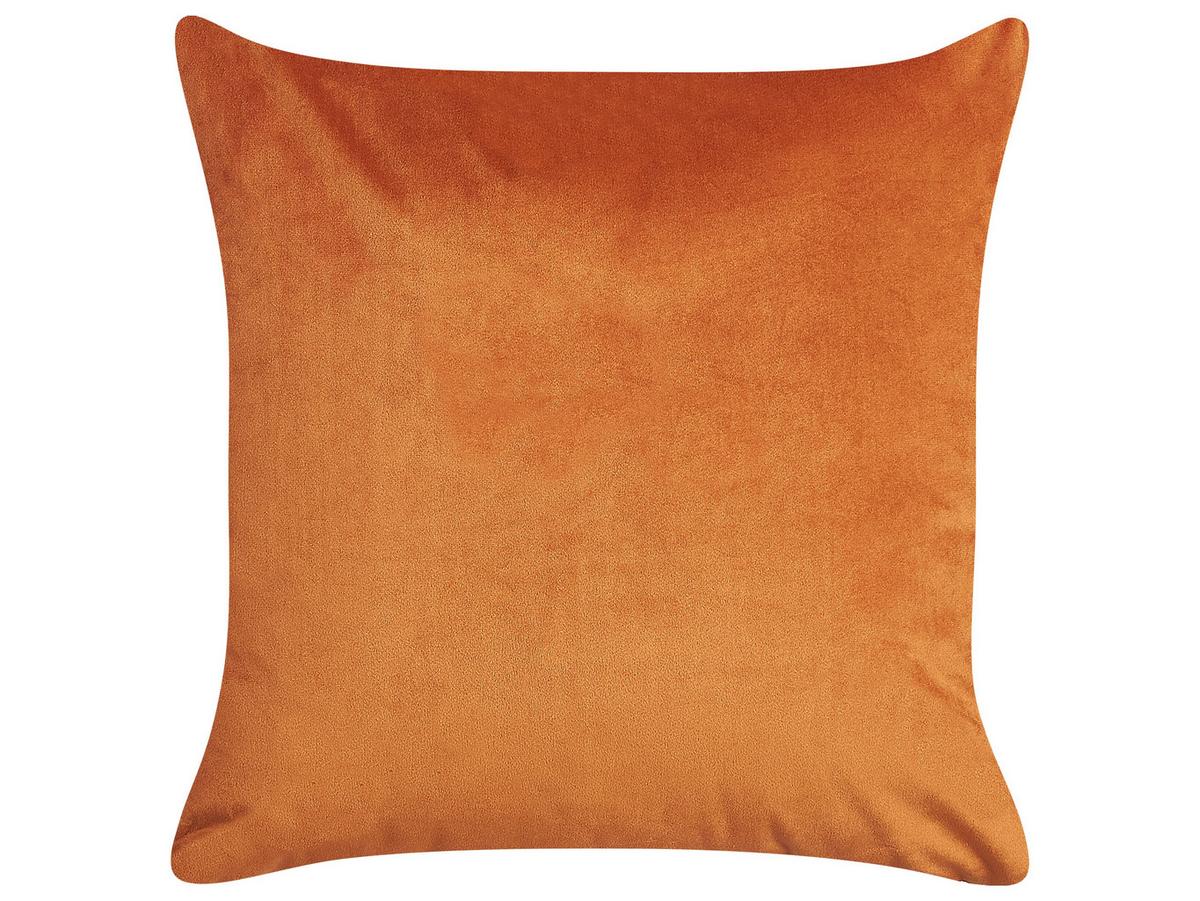 DEKOKISSEN 2er-Set Orange 45/45 cm Aeonium - Orange, Textil (45/45cm) - Beliani