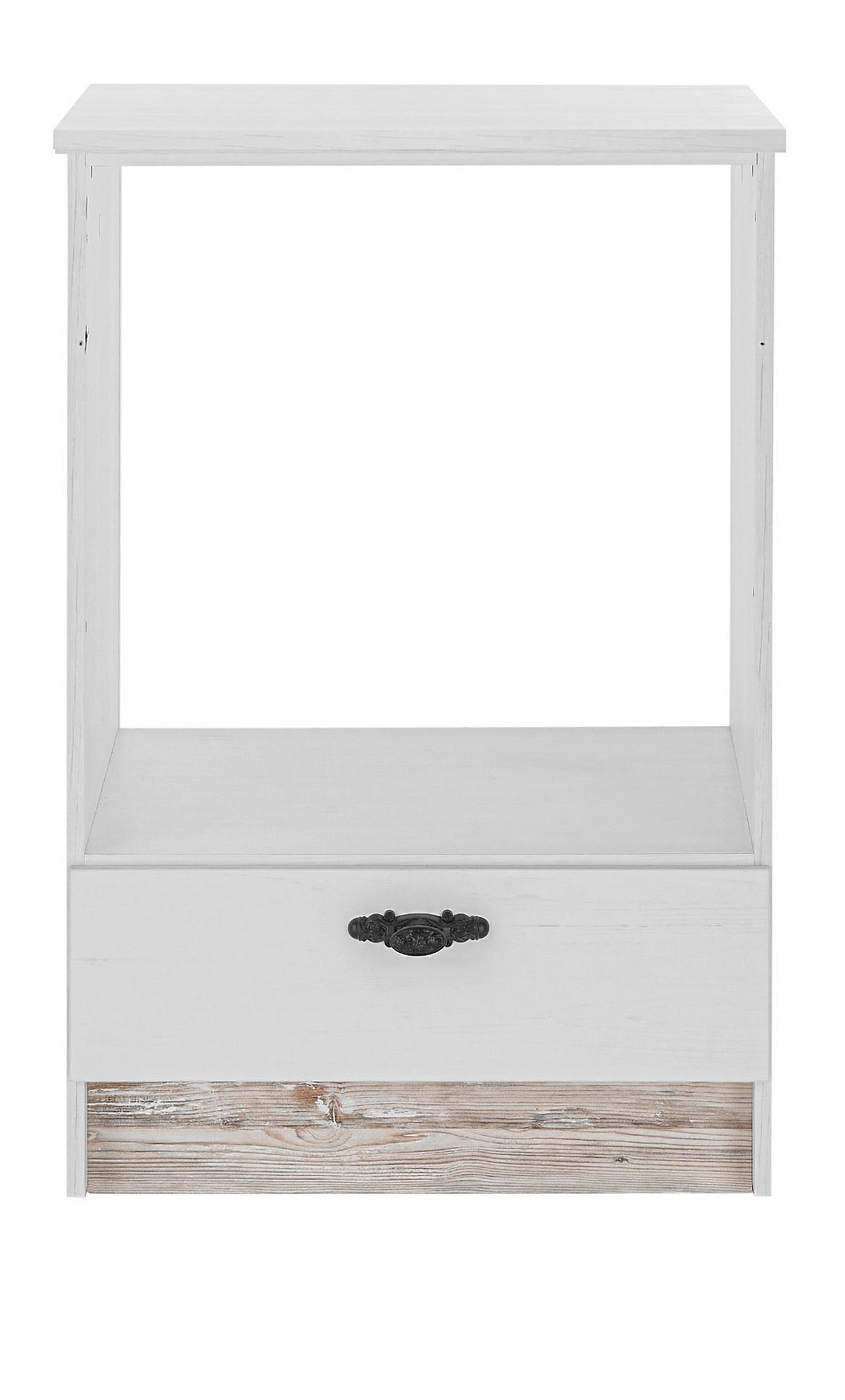 HERDUMBAUSCHRANK weiß Pinie Landhaus, Küche Unterschrank 60 cm, Soft-Close - Weiß, Holzwerkstoff (62/92/60cm) - Furn.Design