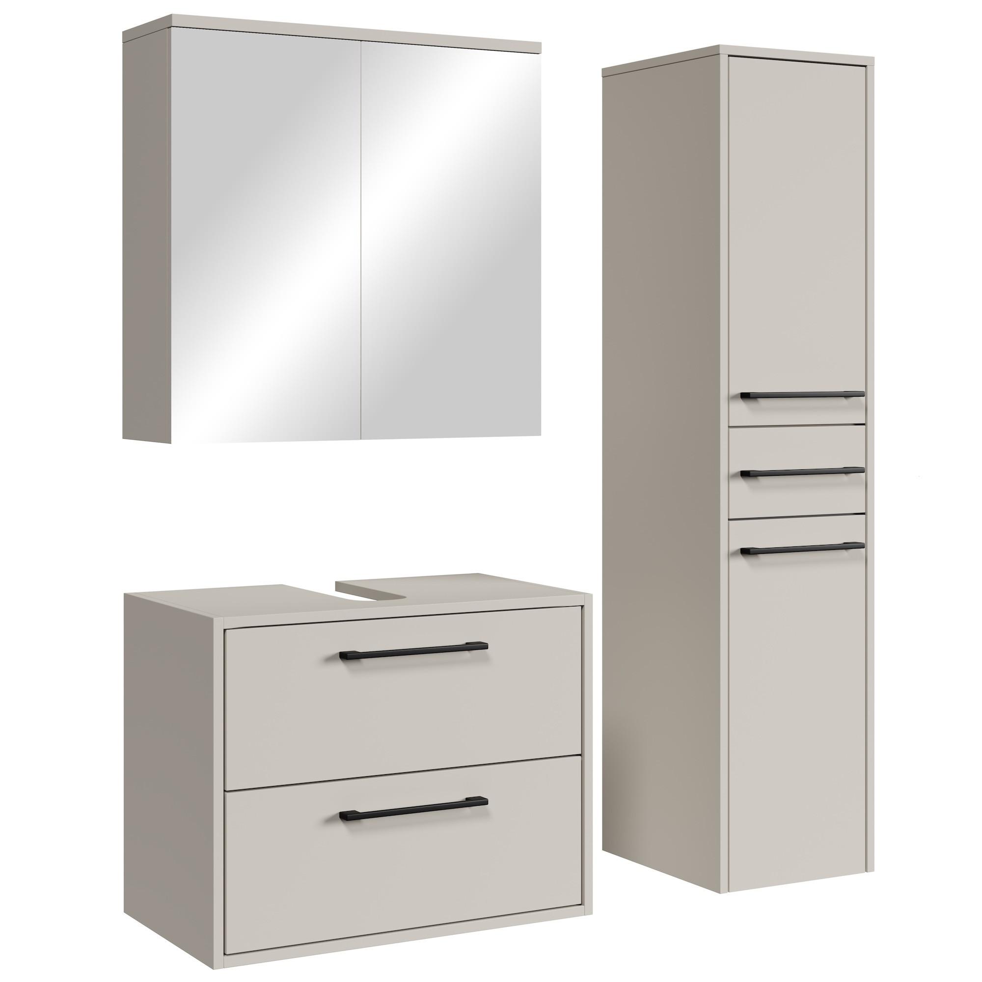 BADMÖBEL-SET Florence 3 Teile Cashmere - 60 x 35 x 51 cm - Kaschmir, Holz (60/51/35cm) - Badplaats