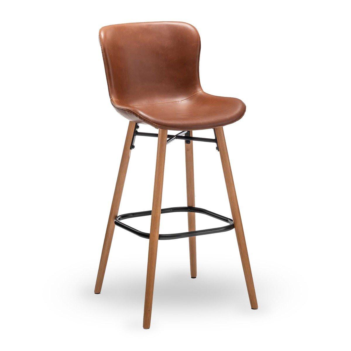 BARHOCKER (2er-set) braun - loft 51/46/105 cm - Braun, Leder (46/105/51cm) - Calicosy