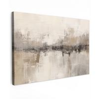 LEINWANDBILD Moderne Kunst - Abstrakt - Beige Wohnzimmer Groß 120x80 cm - Beige, Textil (120/80cm) - MuchoWow