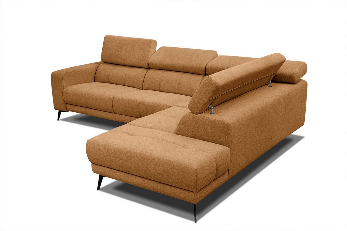 ECKSOFA MORELLO 5-Sitzer, orange - Schwarz/Orange, Holzwerkstoff/Textil (287/228cm) - Wozimo