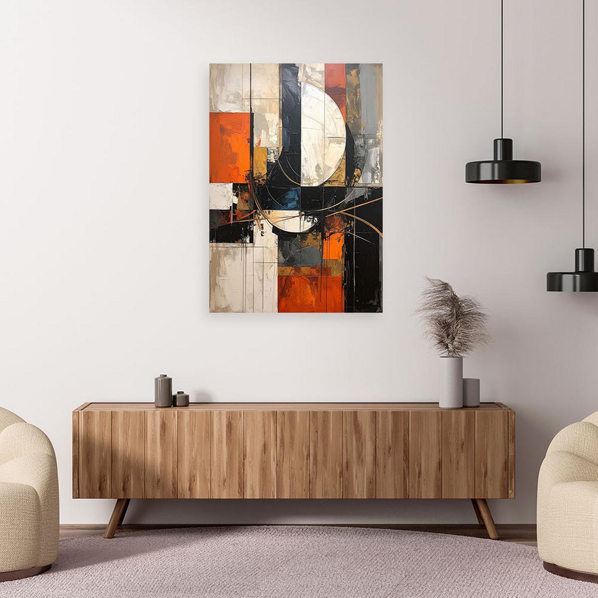 WANDBILD, Moderne bunte Abstrakt Textur - Orange, Textil (60/90cm) - Feeby