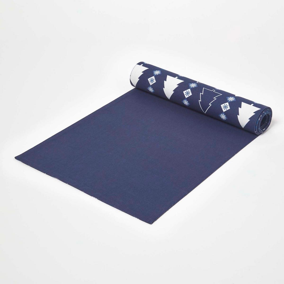 TISCHLÄUFER Weihnachten – Winterland blau, 35/250 cm, 100% Baumwolle - Blau, Textil (35/250cm) - Homescapes