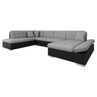 ECKSOFA Bergen, Seite: Rechts - Silberfarben/Schwarz, Holz/Textil (345/76/205cm) - MIRJAN24