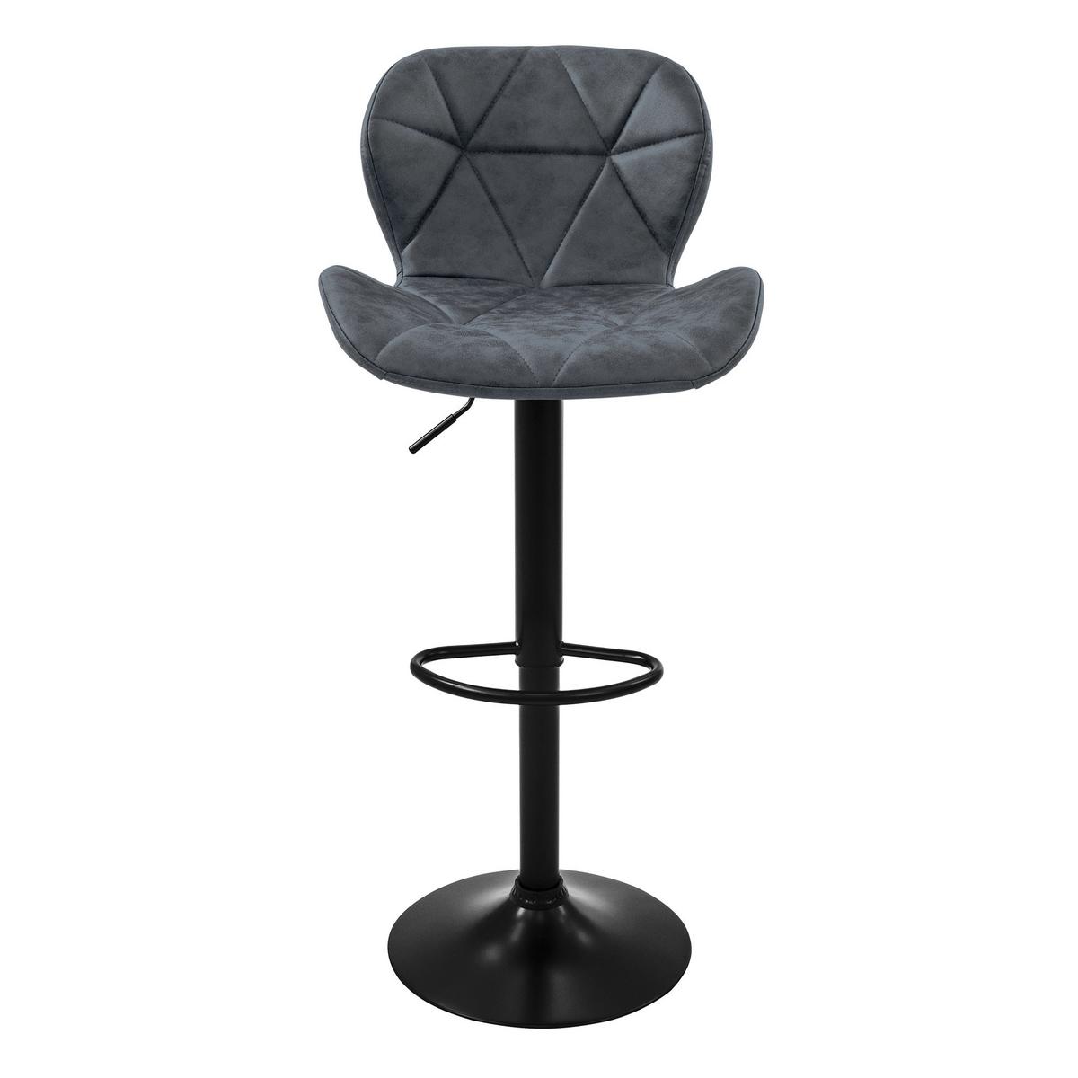BARHOCKER 2er Set Anthrazit aus Kunstleder höhenverstellbar/drehbar - Anthrazit/Schwarz, Metall (41/110/47cm) - ML-DESIGN