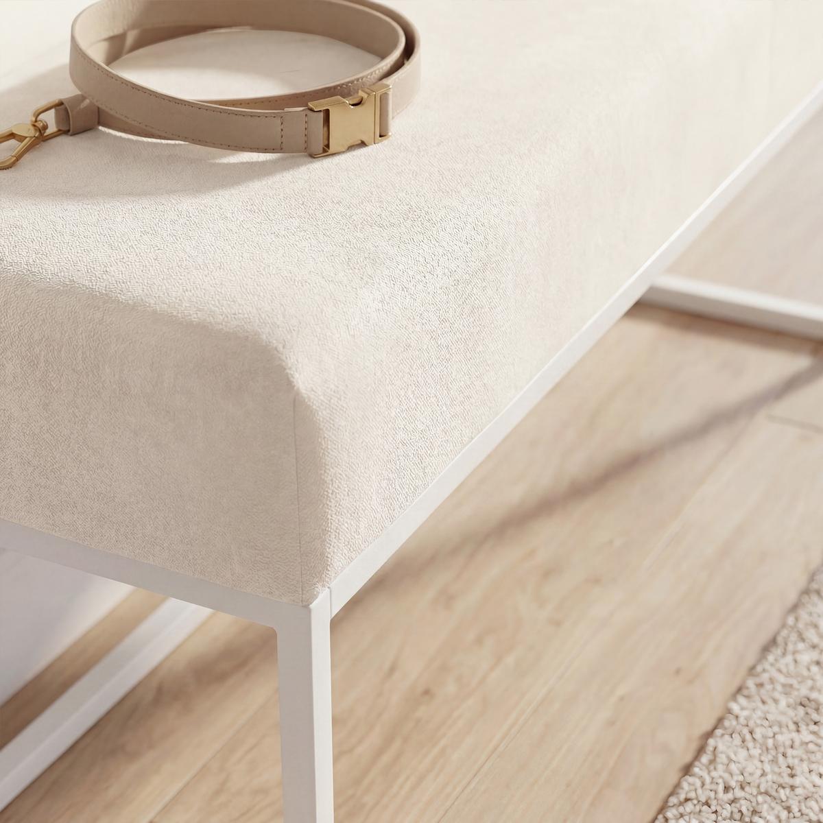 POLSTERBANK PURE 100 cm Metallgestell, Weiß / Creme - Creme, Textil/Metall (100/44/30cm) - Idohome
