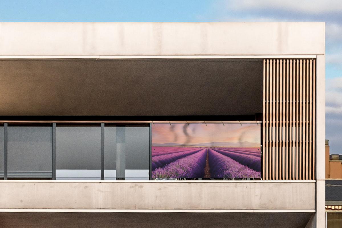 BALKON-SICHTSCHUTZ Lavendelfeld - Sonnenuntergang - Lila - Blumen Witterungsbeständig 200x90 cm - Violett, Kunststoff (200/90cm) - MuchoWow