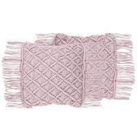 DEKOKISSEN 2er-Set Pastellrosa 40/40 cm Yaniklar - Pink, Naturmaterialien/Textil (40/40cm) - Beliani