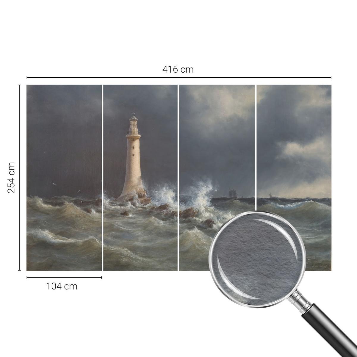 FOTOTAPETE 416x254 cm - Seestürme - Grau, Textil (416/254cm) - Wallfluent