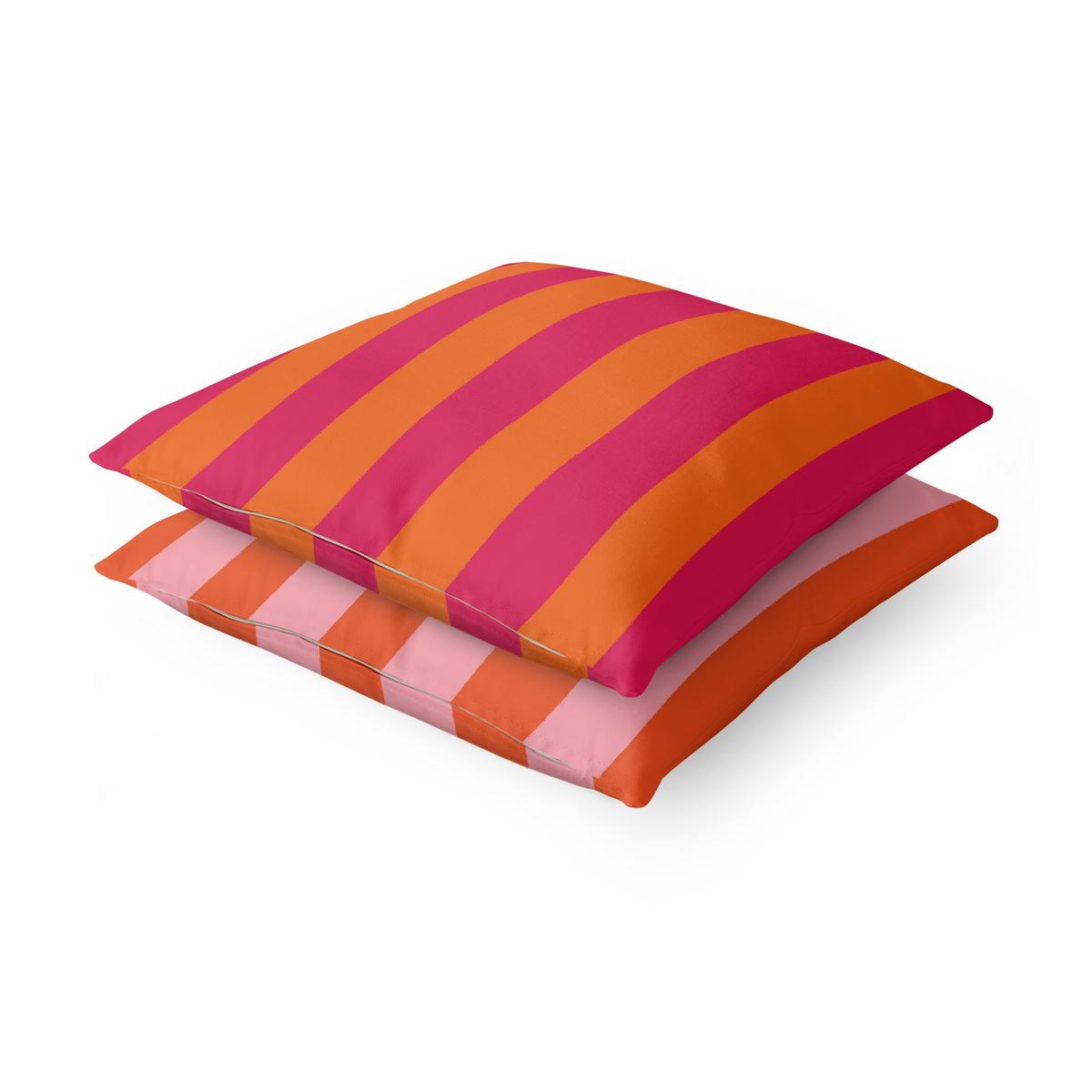 DEKOKISSEN 2er-Set PopArt Sommer Streifen Duo III 50/50 cm - Orange, Textil (50/50cm) - Bilderwelten