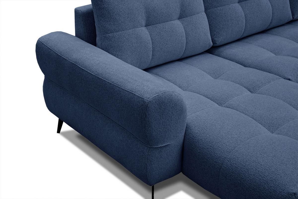 ECKSOFA SALVINI 4-Sitzer, dunkelblau - Schwarz/Dunkelblau, Holzwerkstoff/Textil (158/292cm) - Wozimo