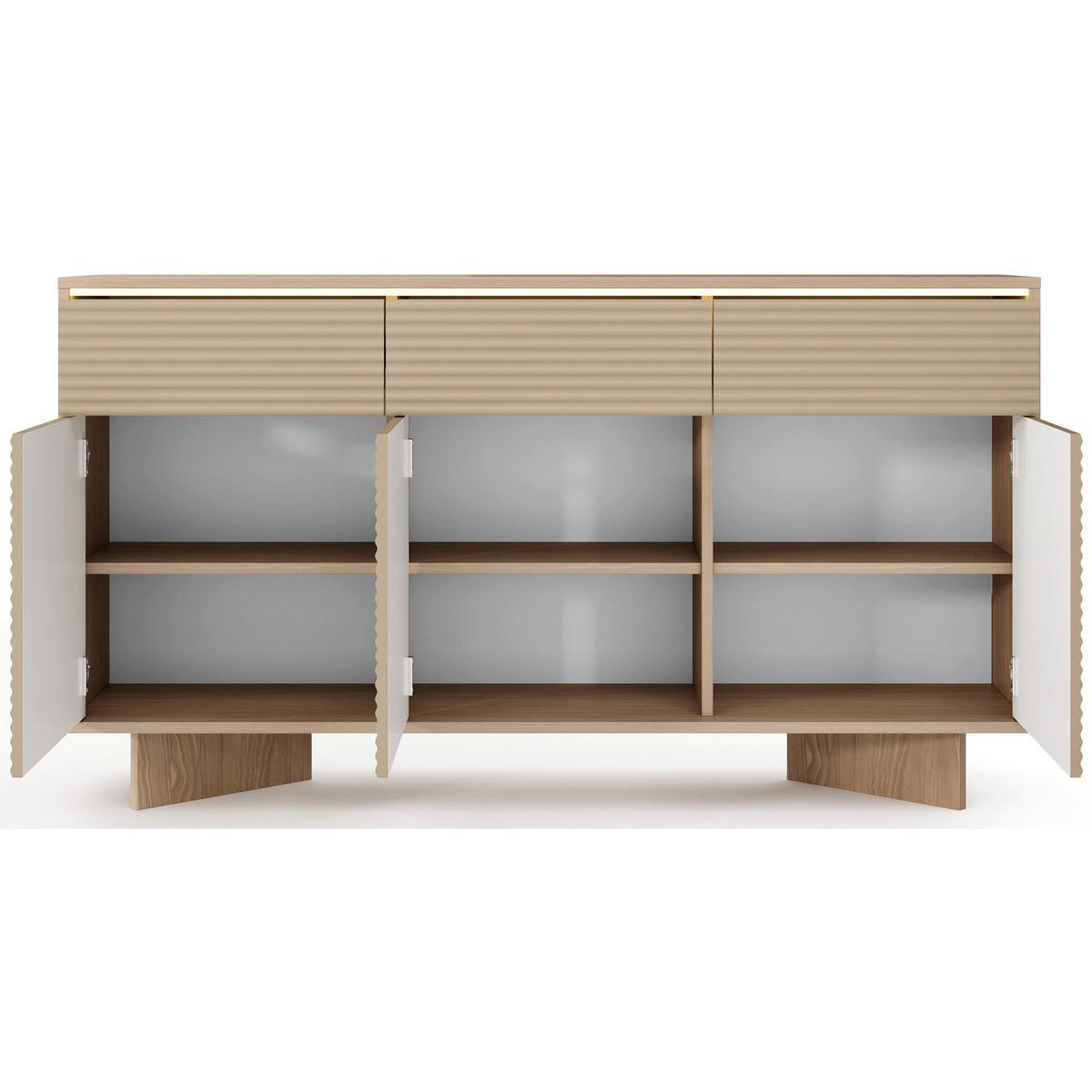 SIDEBOARD Semi 153 cm - Beige/Cappuccino, Holzwerkstoff (153.9/84.4/40cm) - Selsey