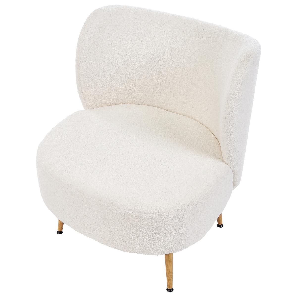 SESSEL Cremeweiß Otsby II - Weiß/Braun, Textil (60/76/55cm) - Beliani