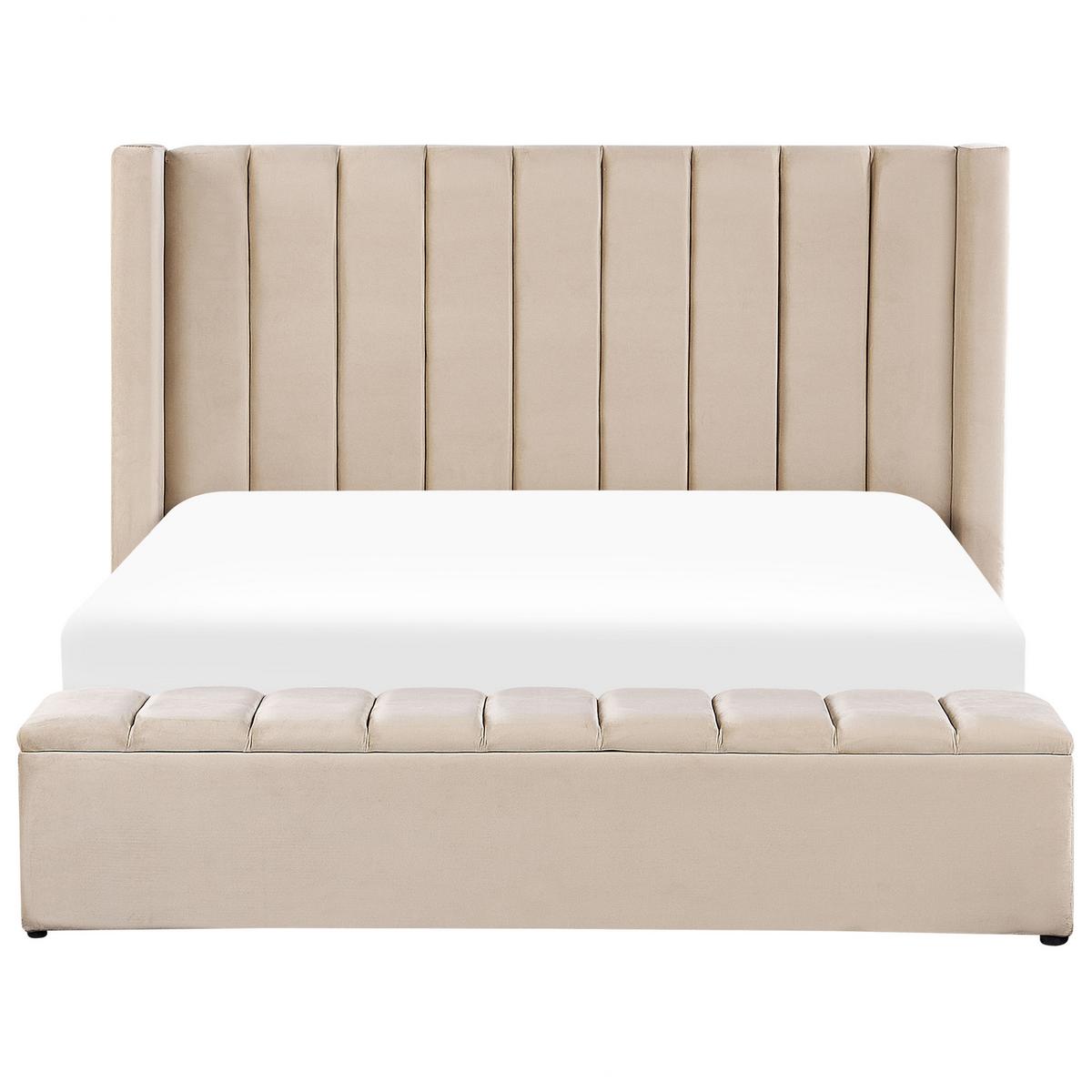 POLSTERBETT 180/200cm Beige Noyers - Beige, Textil (180/200cm) - Beliani