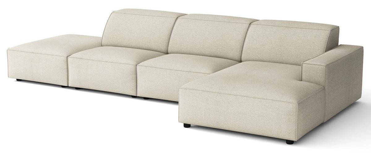 ECKSOFA Sellmo 344 cm - Creme/Schwarz, Kunststoff/Textil (350/166cm) - Selsey
