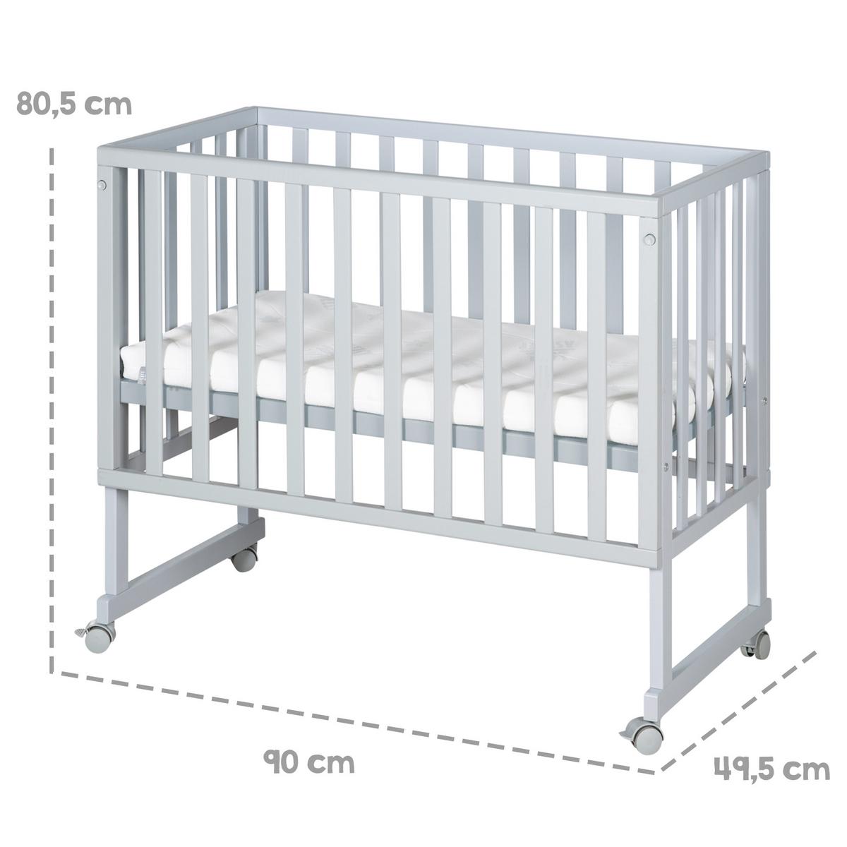 BEISTELLBETT roba Style grau 3in1 Set 90 x 45 cm - Taupe, Holzwerkstoff (45/90cm) - Roba