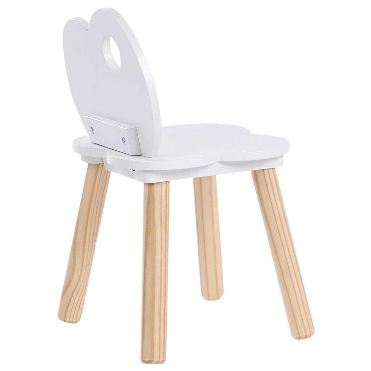 KINDERTISCH und Stuhlset Weiß Cloudy - Hellbraun, Holzwerkstoff (65/77/26cm) - Beliani