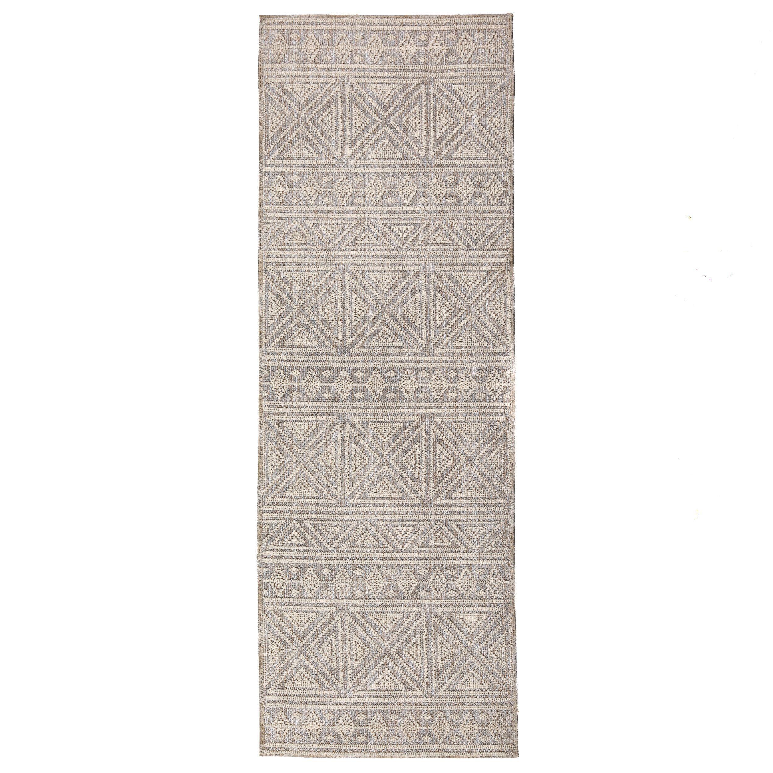 TEPPICH Waschbar LEAM, geometrisch, Grau, 58 x 230 cm - Grau, Textil (230/58cm) - KADIMA DESIGN
