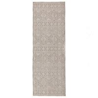 TEPPICH Waschbar LEAM, geometrisch, Grau, 58 x 230 cm - Grau, Textil (230/58cm) - KADIMA DESIGN