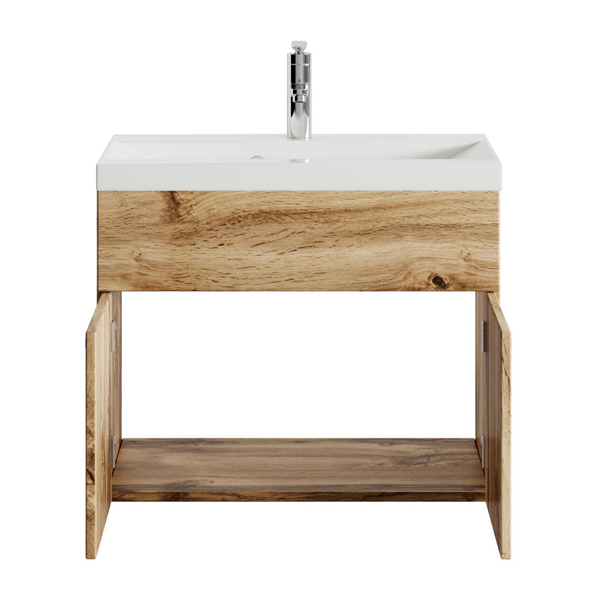 BADMÖBEL-SET Montreal 2 Teile Eiche - 60 x 35 x 51 cm - Eichefarben, Holz (60/51/35cm) - Badplaats