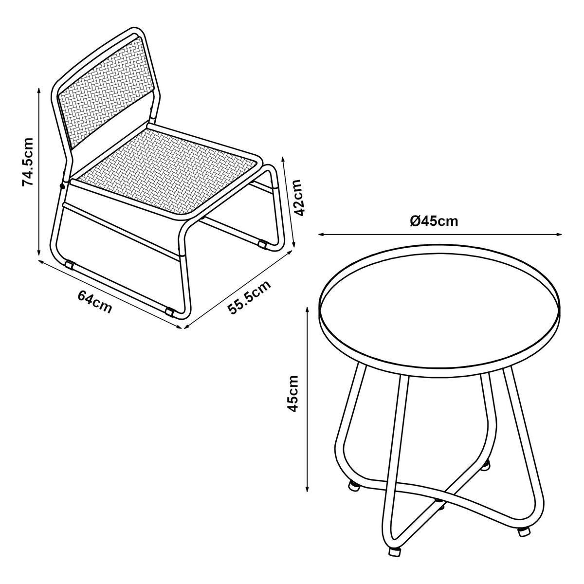 BISTRO-SET 3 TLG. Brienza - Grün, Metall - casa.pro