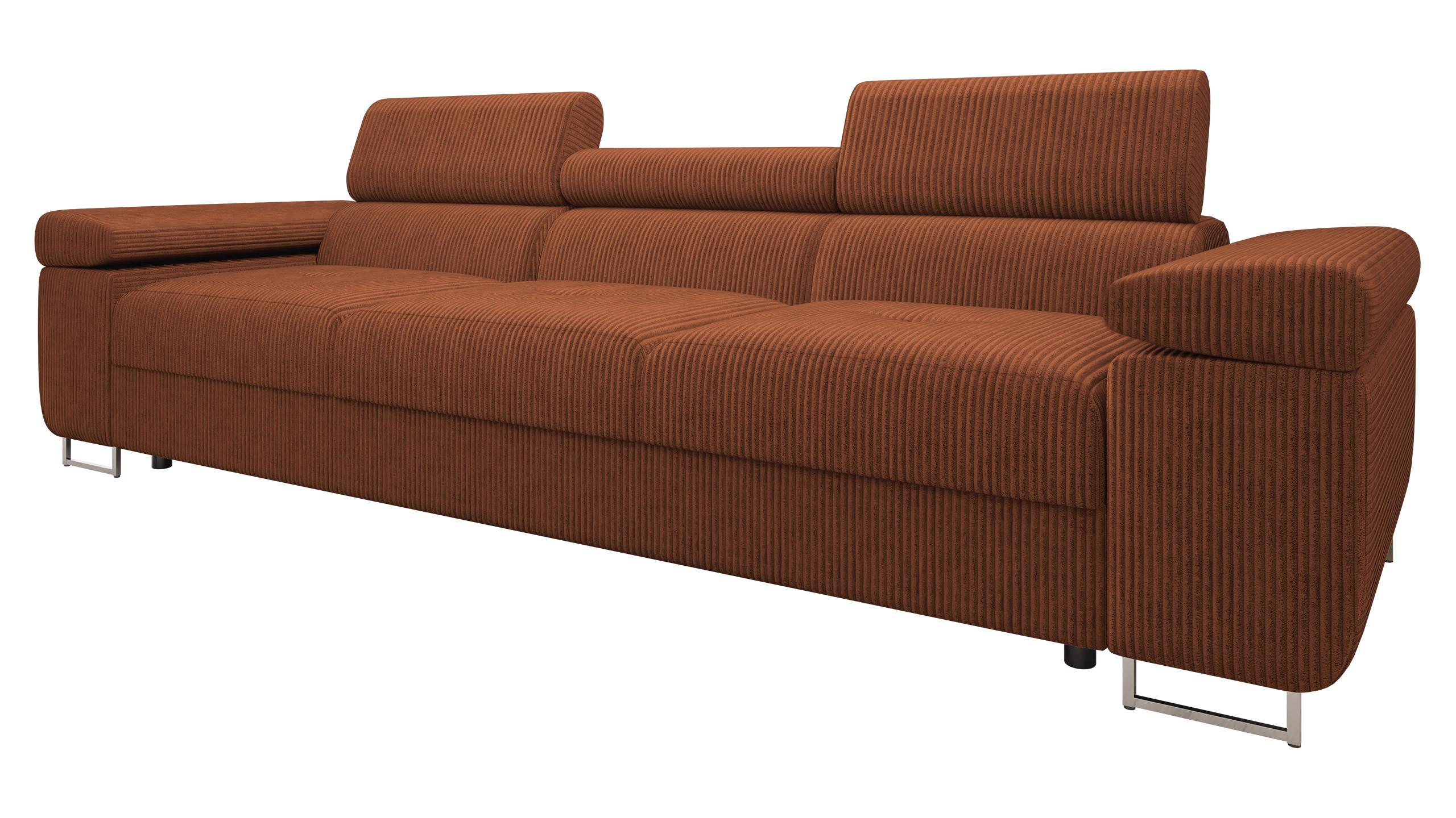 SOFA Torezio 3 Cord - Braun, Holz/Textil (263/90/102cm) - MIRJAN24