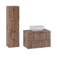 BADMÖBEL 80.6cm Tao 2er-Set Holz - Braun, Holzwerkstoff (80.6/52.2/46.5cm) - Petits-meubles