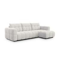 ECKSOFA CLOUDI 4-Sitzer rechts, creme - Creme/Schwarz, Holz/Textil (294/160cm) - Wozimo