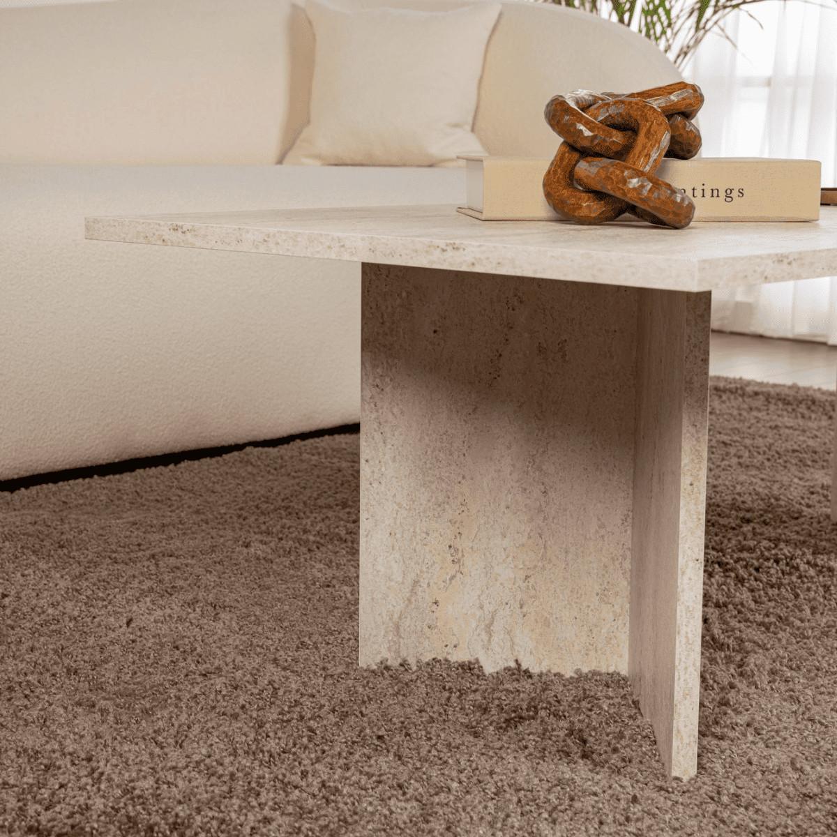 COUCHTISCH mit rechteckiger Platte 119/60/40 cm - Hellbraun, Holzwerkstoff (65/60/40cm) - Calicosy