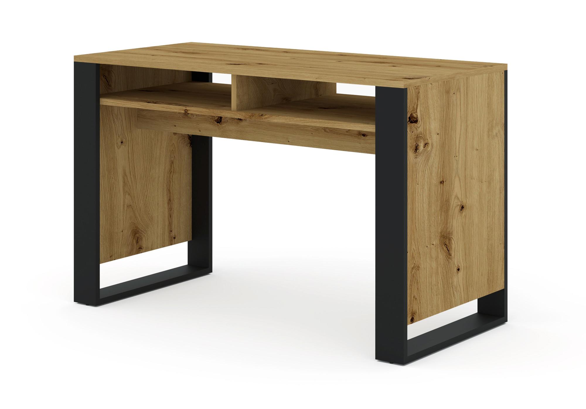 SCHREIBTISCH Artisan Eiche, Schwarz 120/75/55 - Schwarz, Holzwerkstoff (90/50/75cm) - RAUMHIRSCH FURNITURE